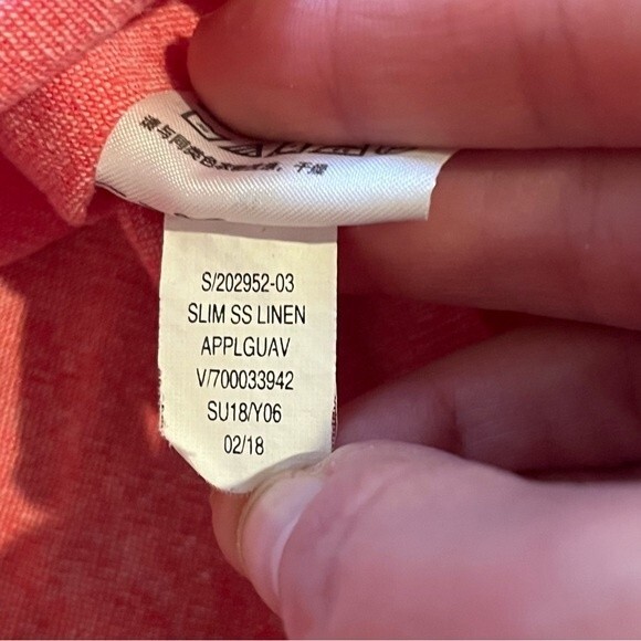 Old Navy Slim-Fit Everyday Short-Sleeve Linen-Blend Shirt in Apple Guava Size XL - Picture 7 of 7